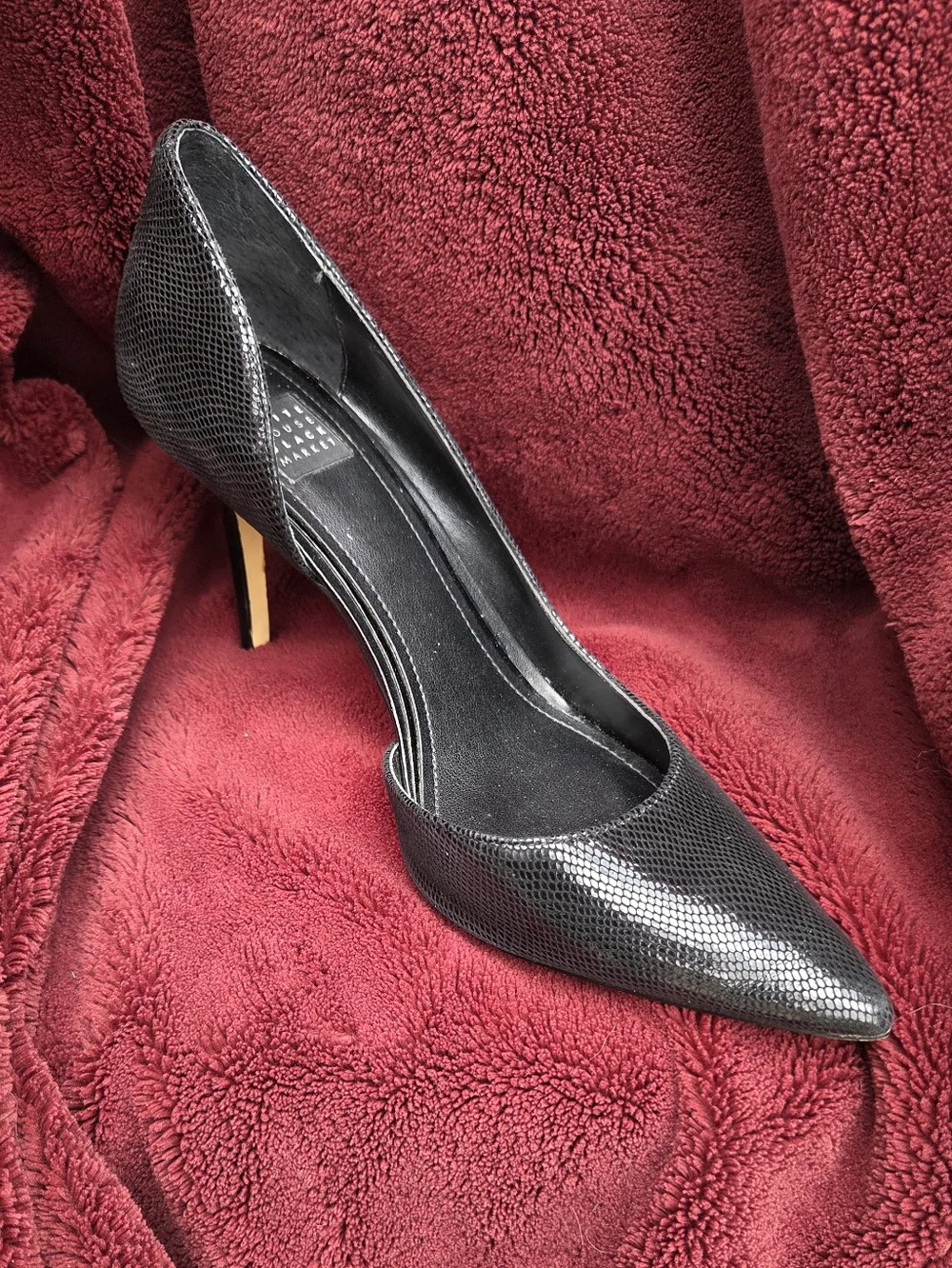 White House Black Market Black Pointed Toe Stiletto Heels Pump